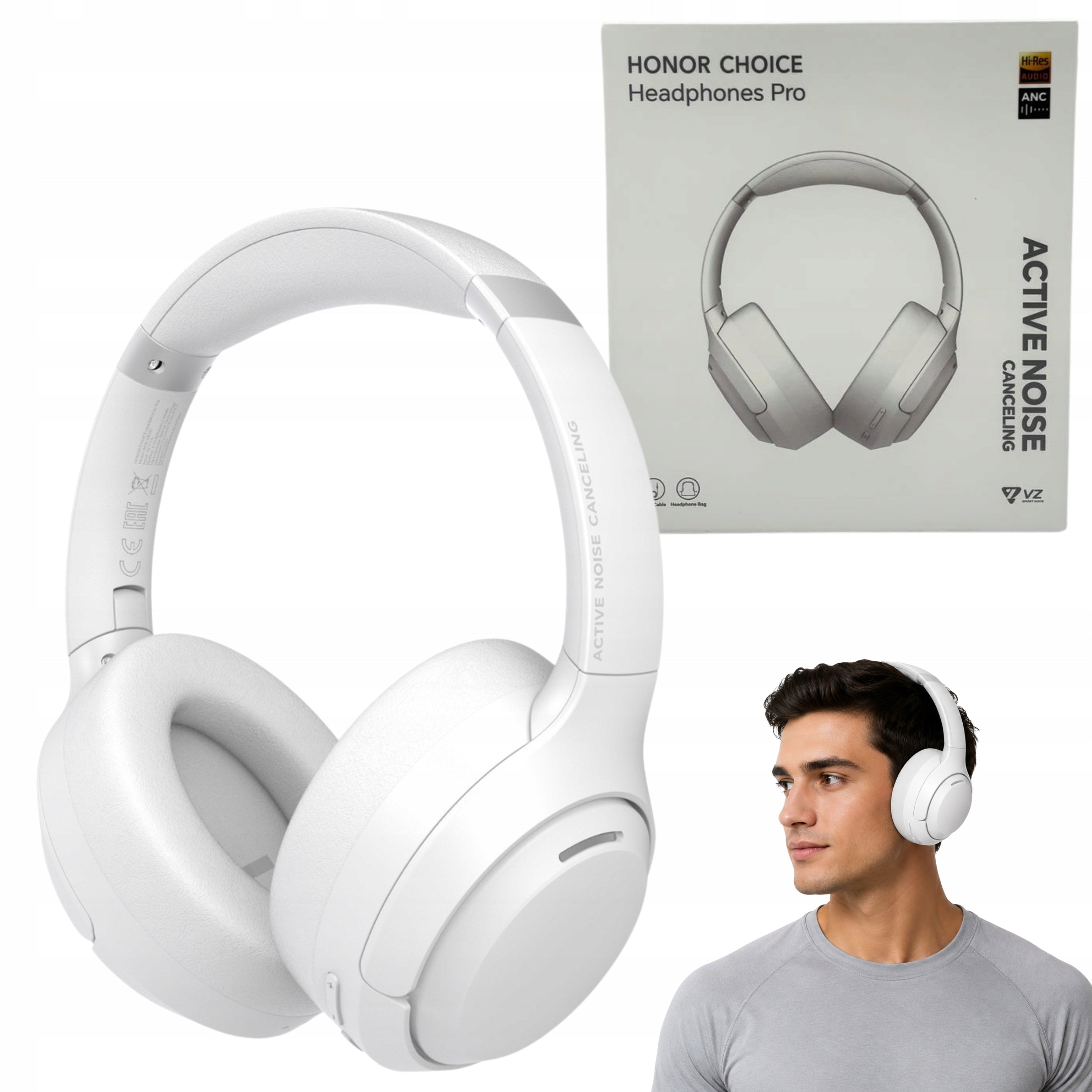 Wireless Headphones Honor CHOICE Headphones Pro On-Ear ANC 80H White