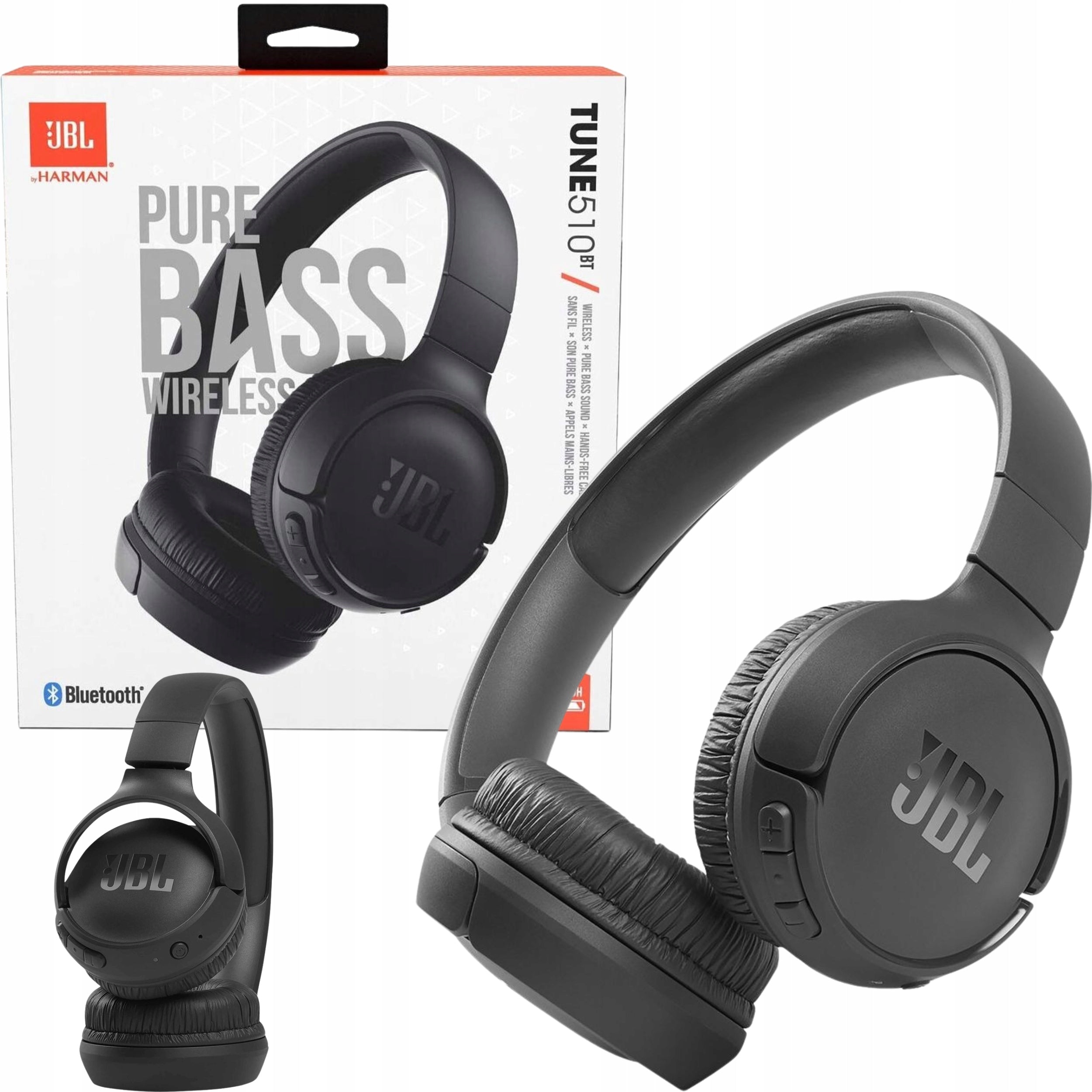 Wireless Headphones JBL Tune 510BT On-Ear with Microphone Black