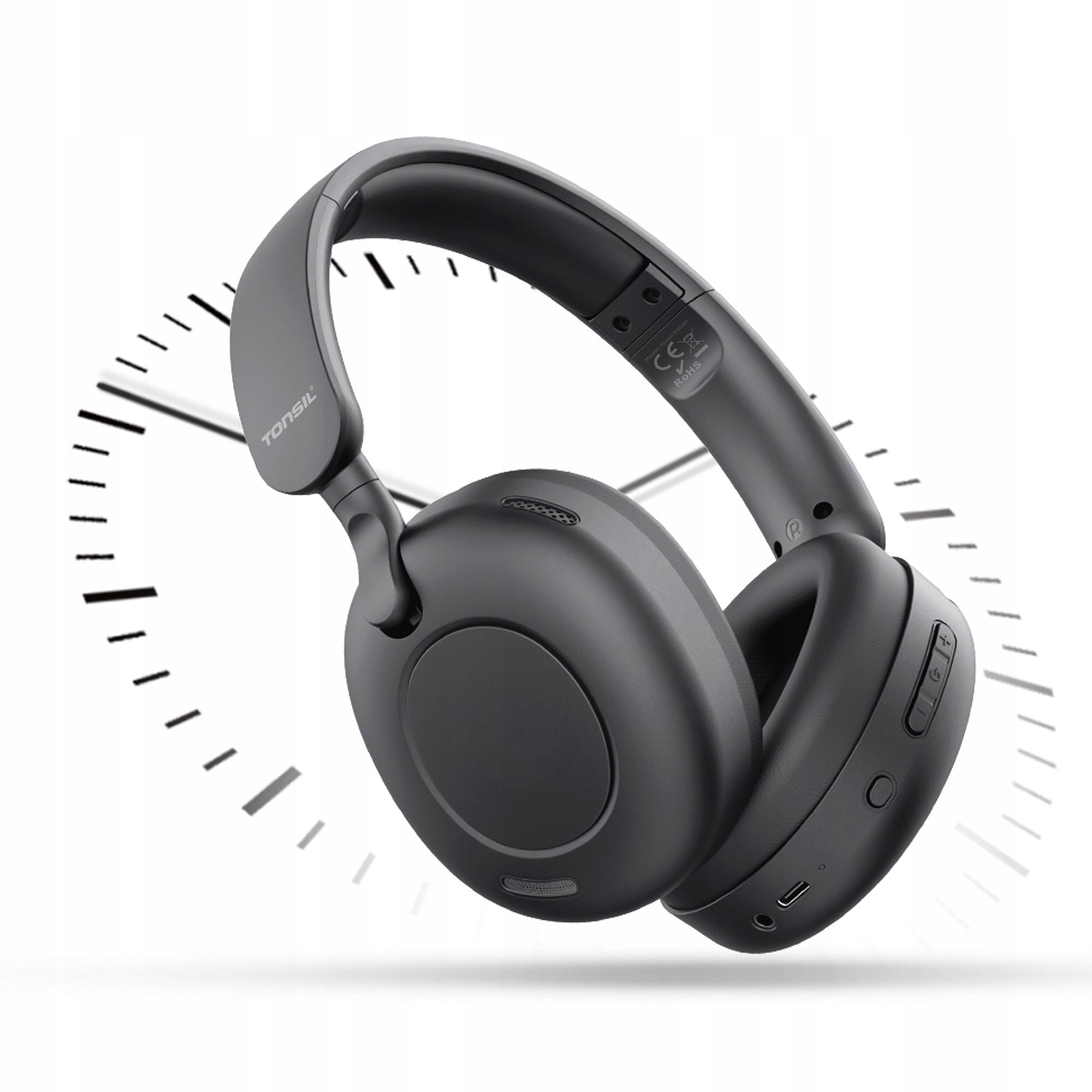 Wireless Headphones TONSIL R50BT Hybrid ANC On-Ear Bluetooth Black Packaging status original