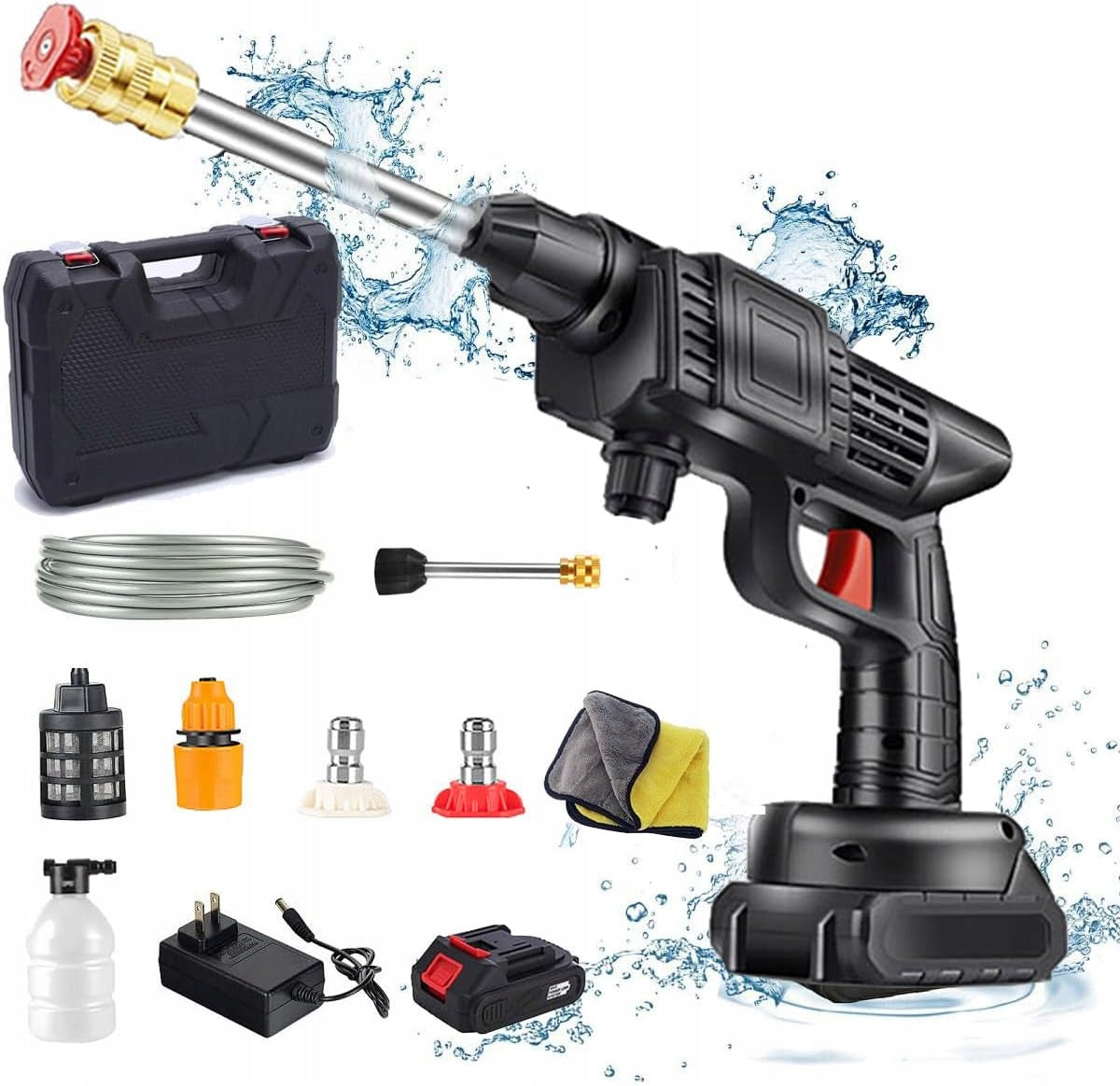 Wireless High Pressure Car Wash Water Gun + 2 aku