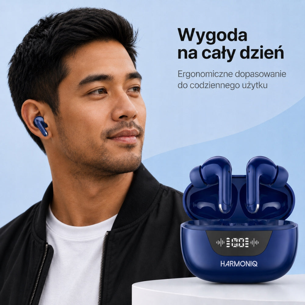 Wireless In-Ear Headphones Harmoniq Wireless Earbuds Bluetooth USB-C Blue Manufacturer code HE-008