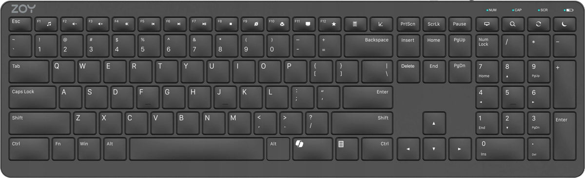 Wireless Keyboard ZOY ZKB880 black USB 2,4GHz IOS Windows PC QWERTY