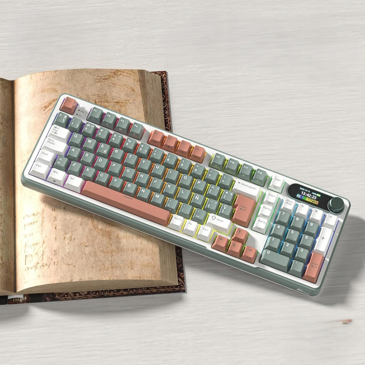 Wireless Mechanical Keyboard 96% RK ROYAL KLUDGE RKS98 G3341 Manufacturer code RK-S98-CAMPGRN-CHTSW-US