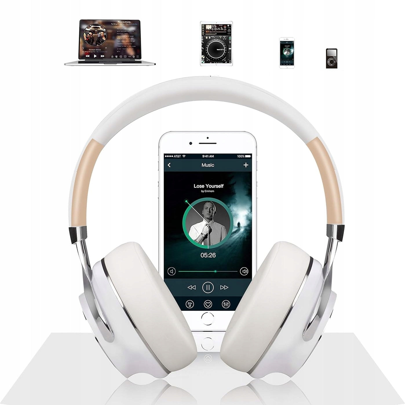 Wireless On-Ear Headphones FEEGAR AlphaBeat ANC 65H White Bluetooth5.4 Brand Feegar