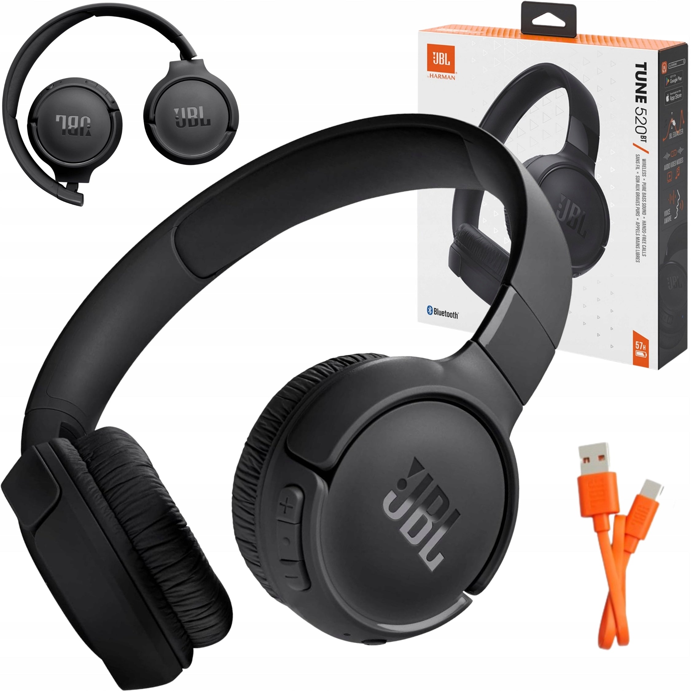 Wireless On-Ear Headphones JBL Tune 520BT black