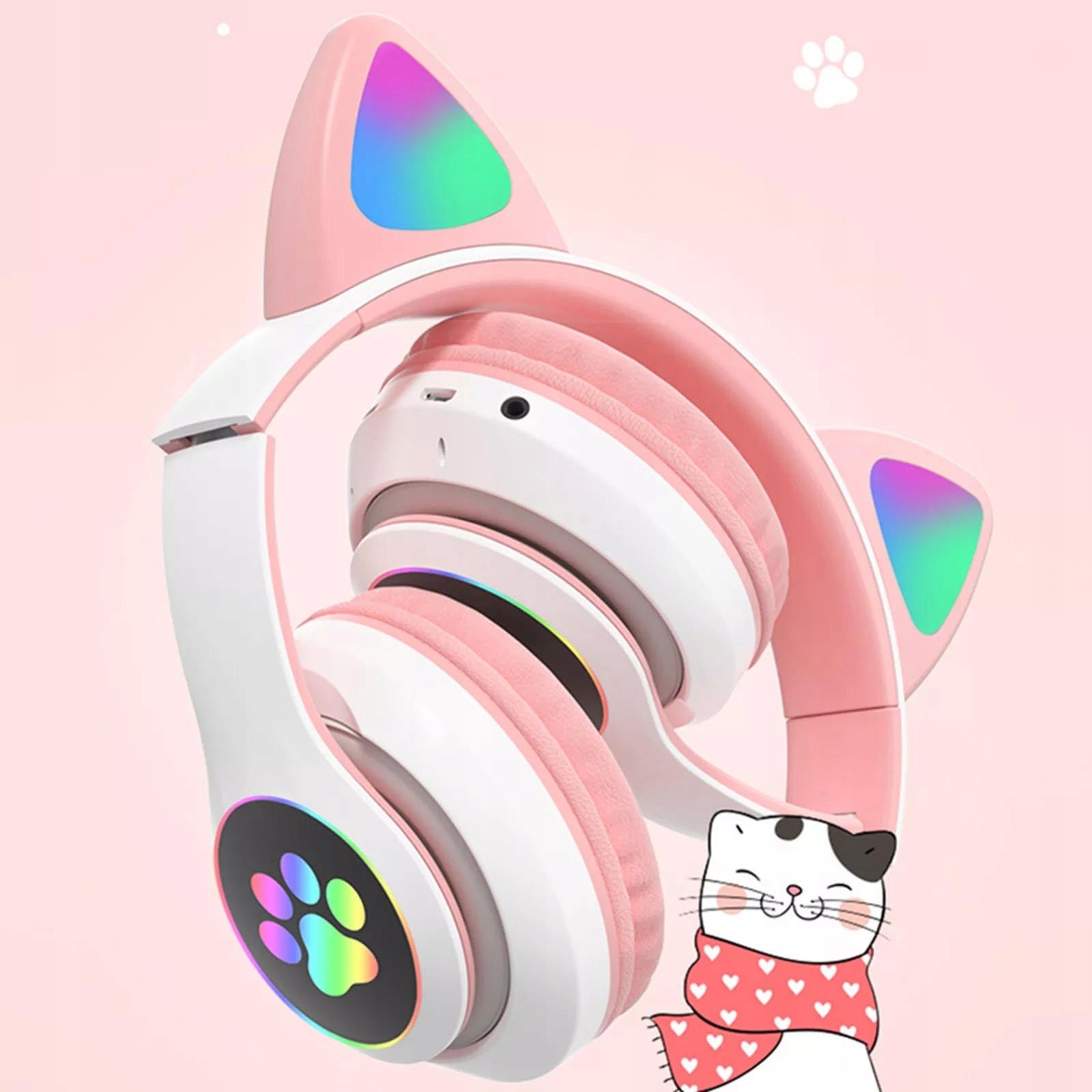 Wireless On-Ear Headphones Pink SDHVZV-23MR with Microphone and Bluetooth Brand no brand