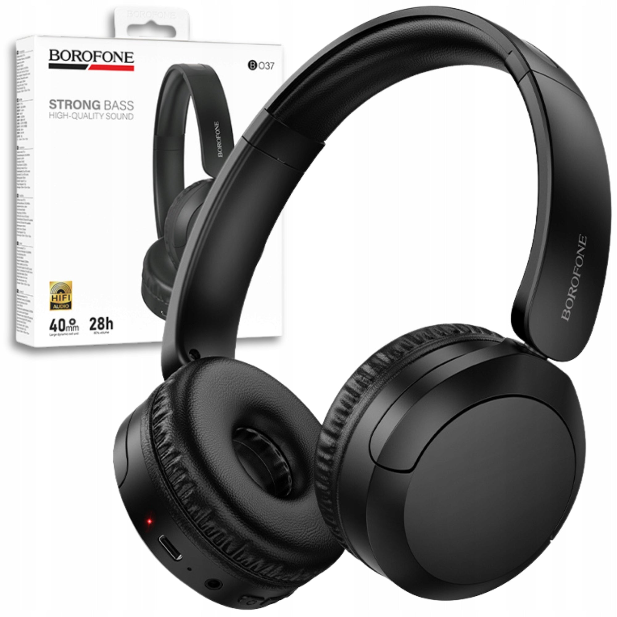 Wireless On-Ear Headphones Powerful with Bluetooth 5.4 Microphone USB-C 28h