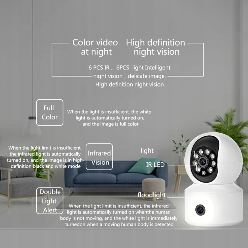 Wireless Security Camera 1080p Wi-Fi Camera 3MP Bowls/ E6