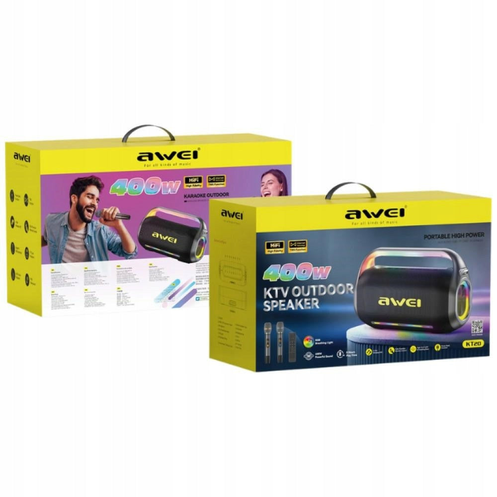 Wireless Speaker AWEI KT20 400W Bluetooth 5.3 Karaoke Black Brand Awei