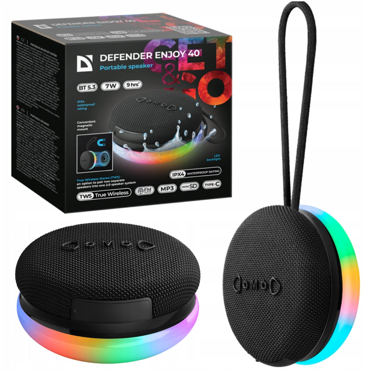 Wireless Speaker Defender Enjoy 40 Bluetooth 5.3 Bicycle FM IPX4