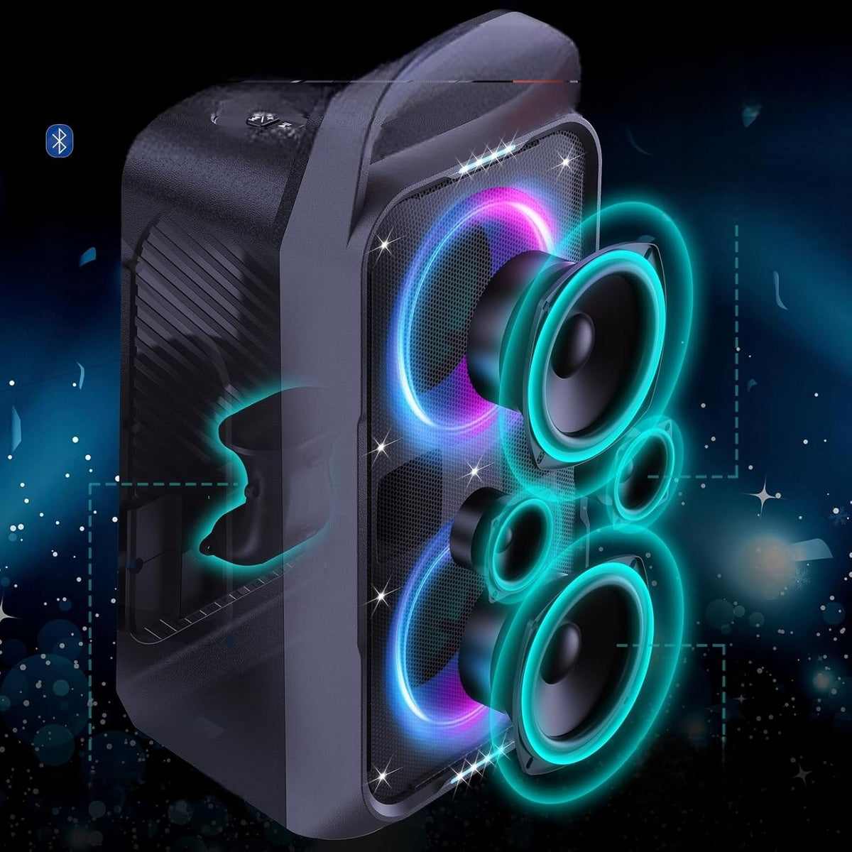 Wireless Speaker Portable Bluetooth 240W LED Powerful Sound Mega Bass Brand no brand
