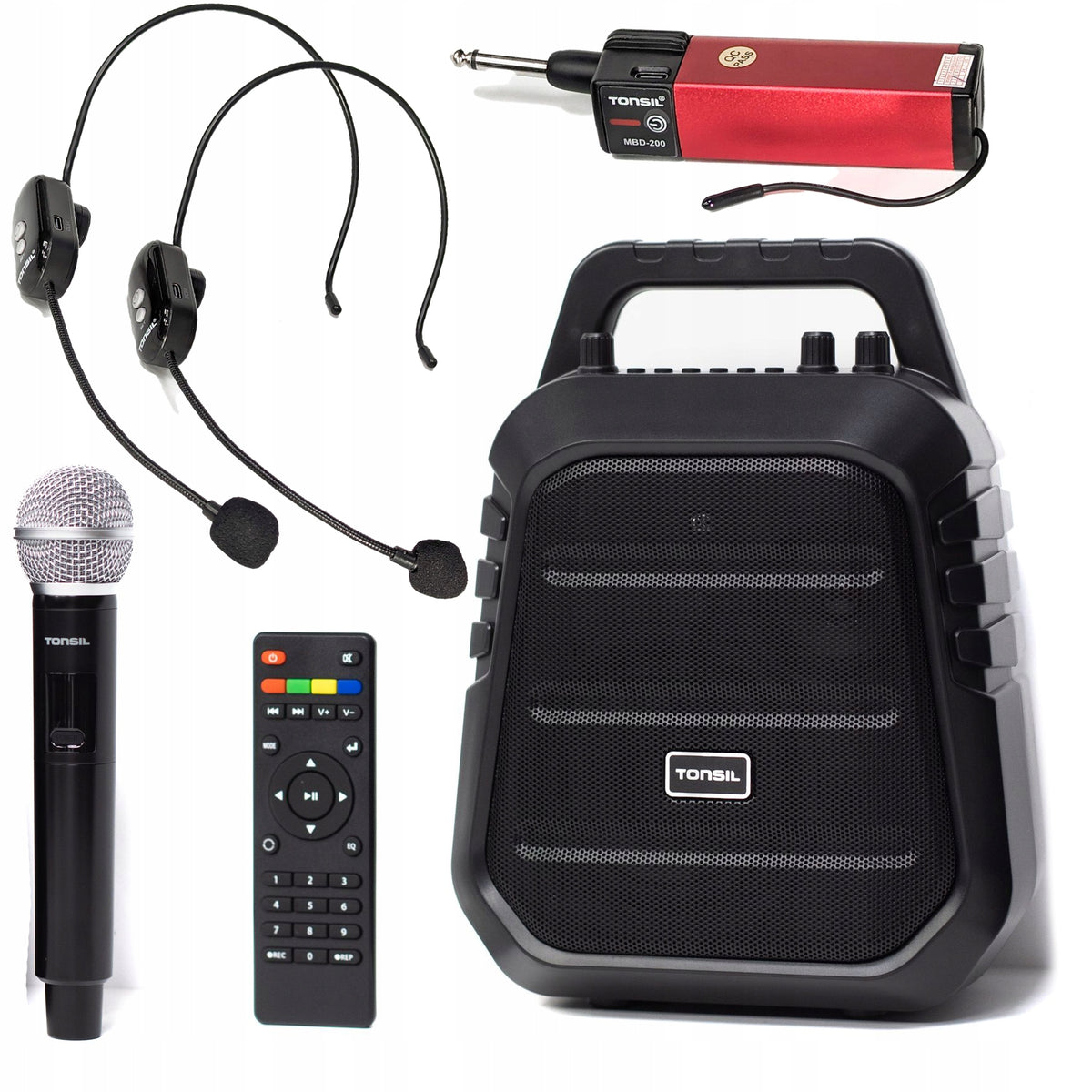 Wireless Speaker Tonsil ZP 8 Portable + 1 Handheld Microphone +2 Headset Packaging status original