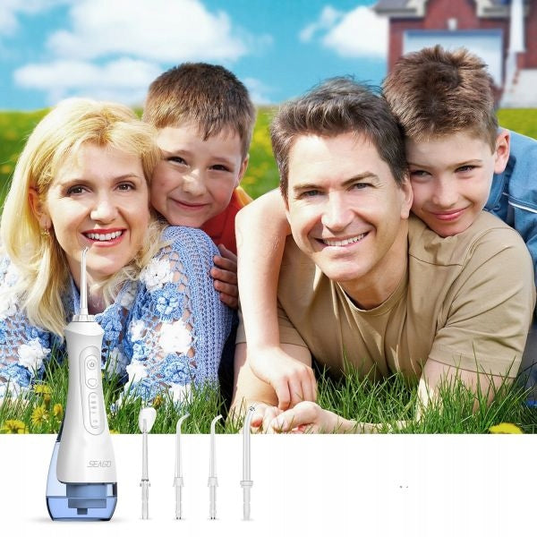 Wireless Tooth Irrigator SEAGO SG-833 with 5 tips, 200 ml, white EAN (GTIN) 4037363088037