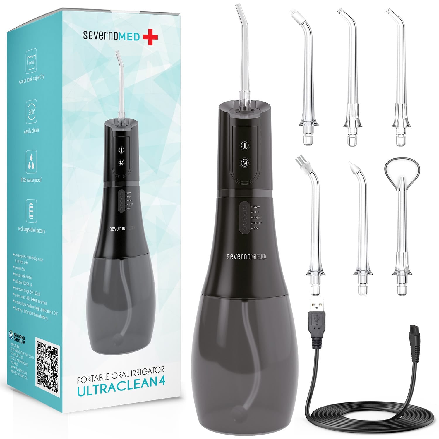 Wireless Tooth and Mouth Irrigator WF238 black 1 piece