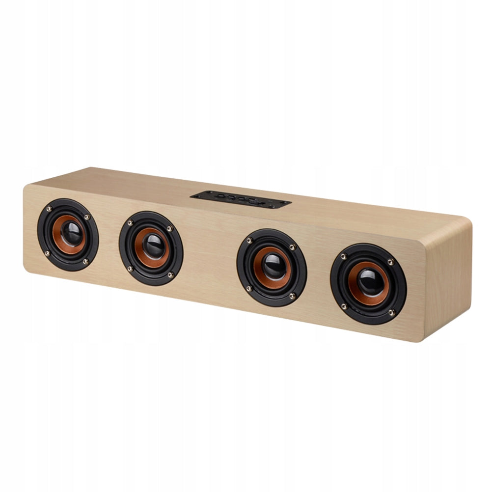 Wireless Wooden Speaker with High Definition Bass in Yellow