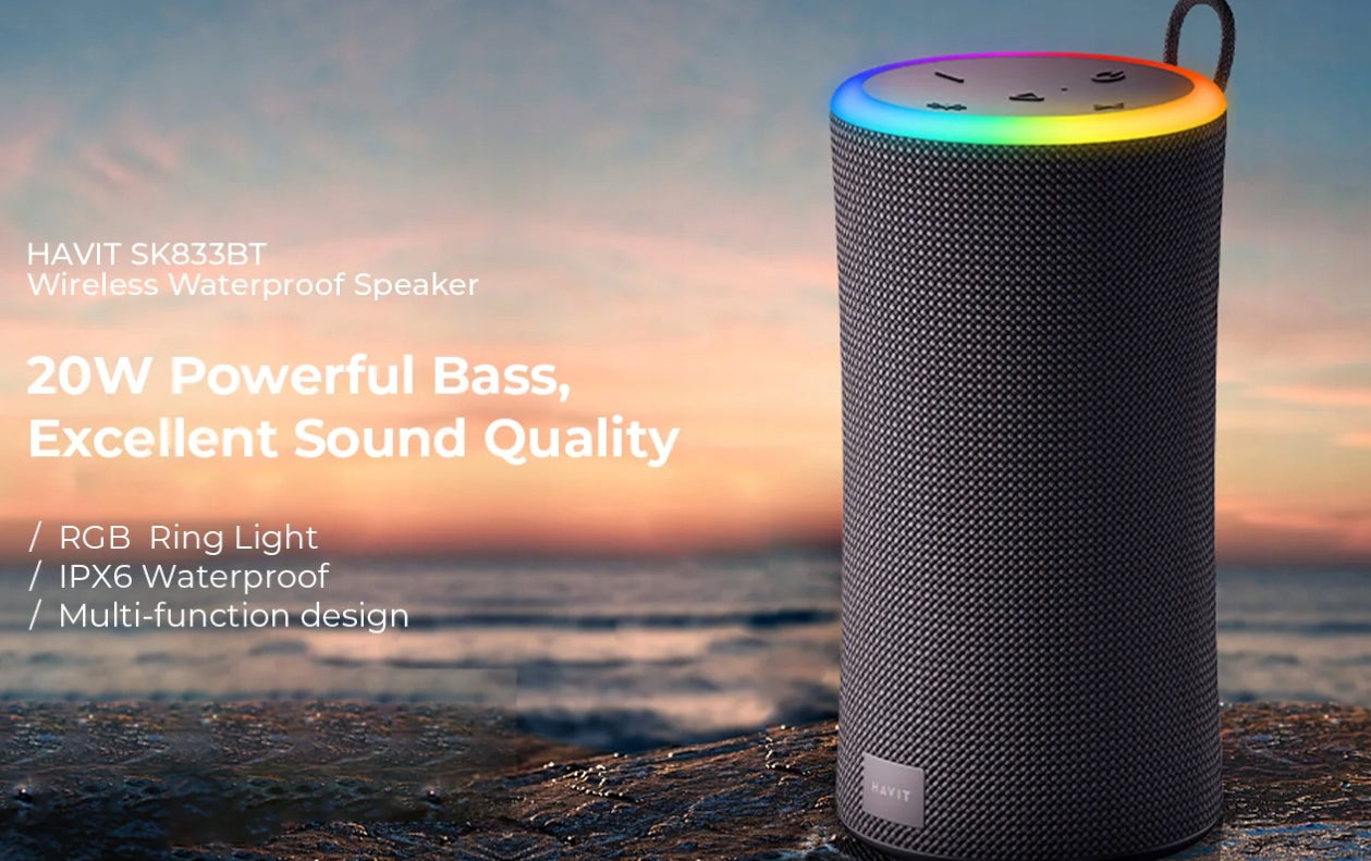 Wireless bluetooth speaker Havit SK833BT black 20W Packaging status original