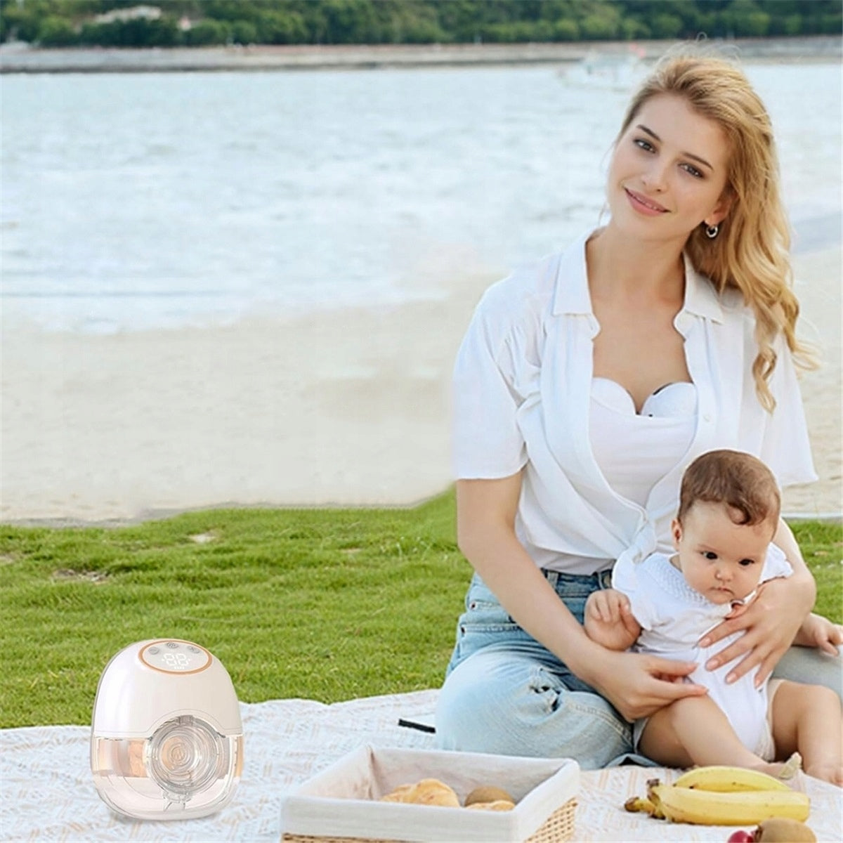 Wireless breast pump 4 modes 12 suction levels, 150ml, white Medical device no
