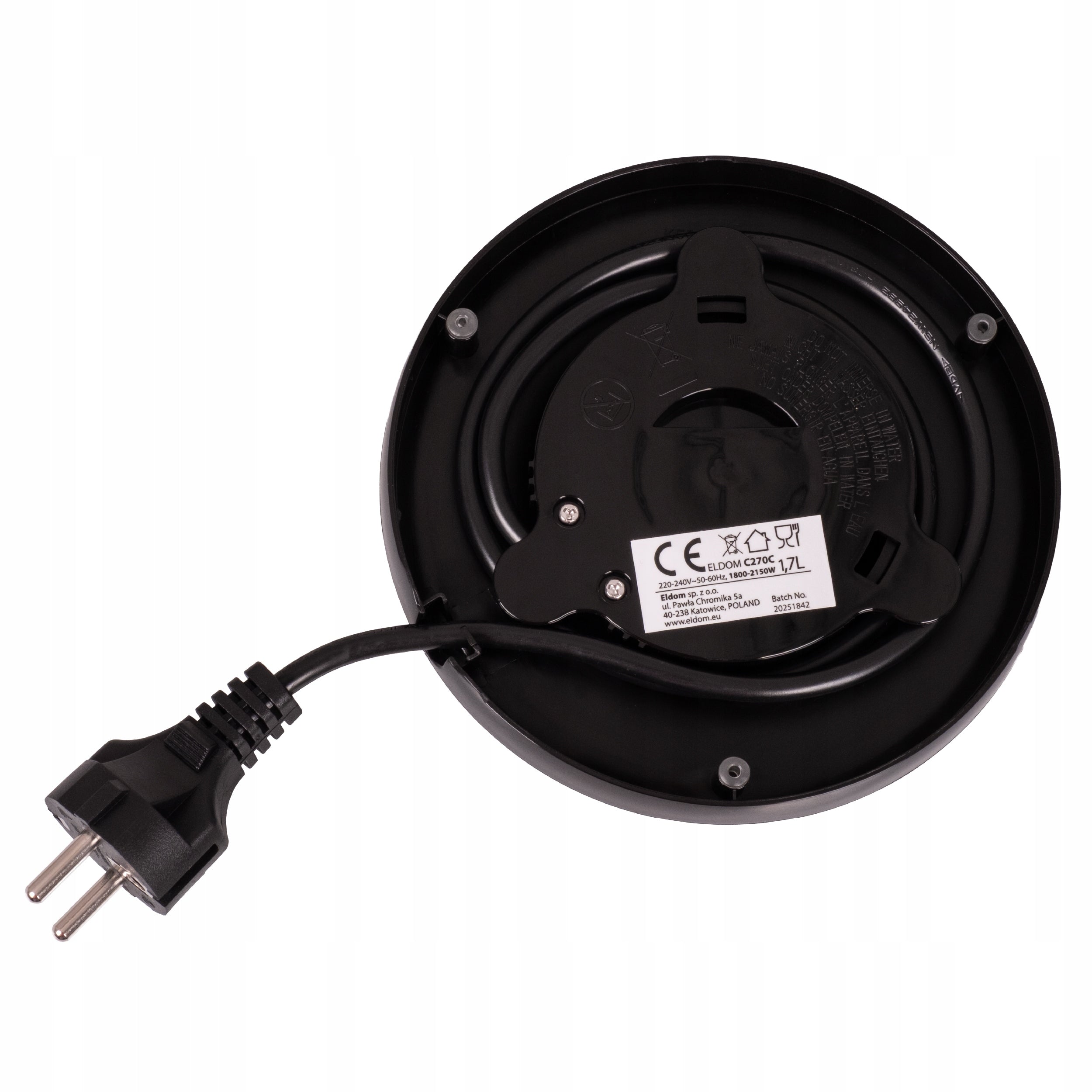Wireless electric kettle ELDOM C270 1,7L black Dominant color black