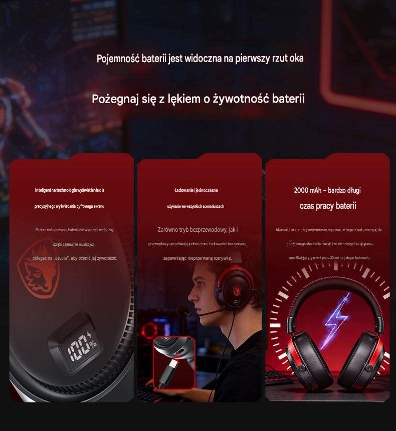 Wireless gaming headset SADES-812, 2.4G + Bluetooth Manufacturer code SA--812