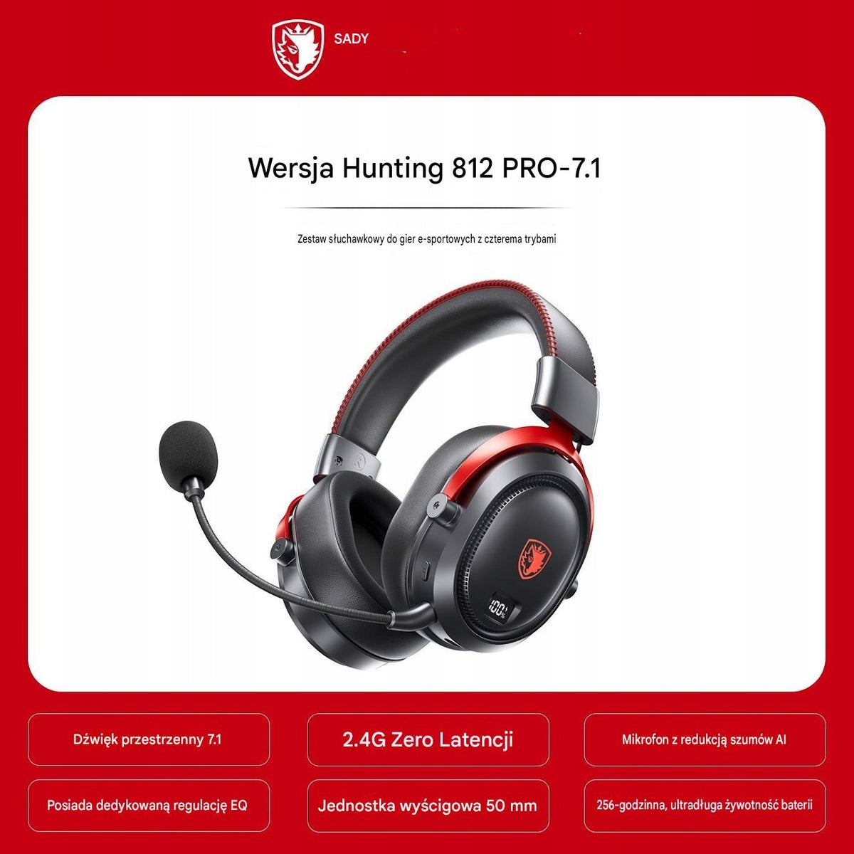 Wireless gaming headset SADES-812, 2.4G + Bluetooth