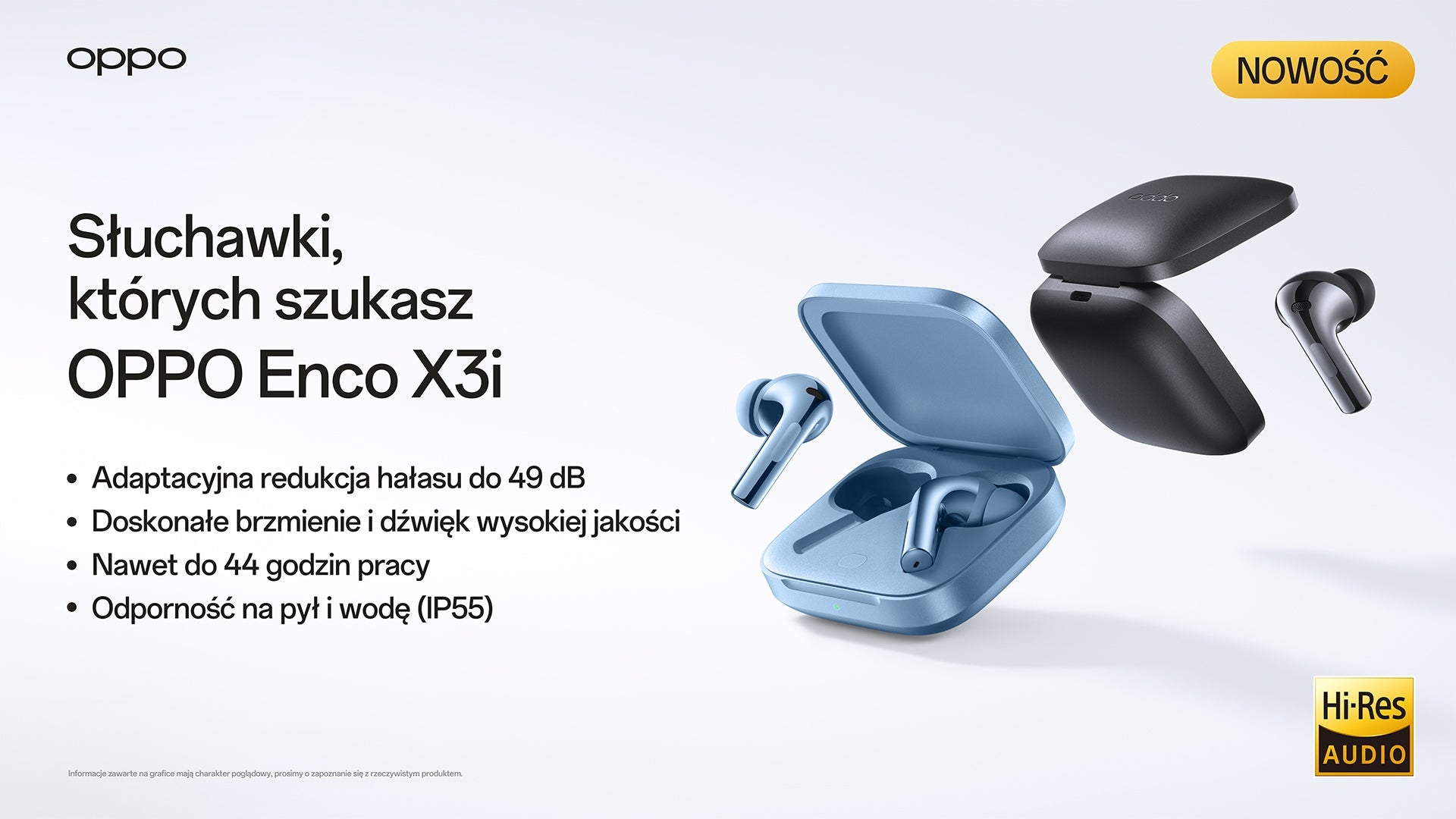 Wireless headphones OPPO Enco X3i blue ANC Manufacturer code E509A