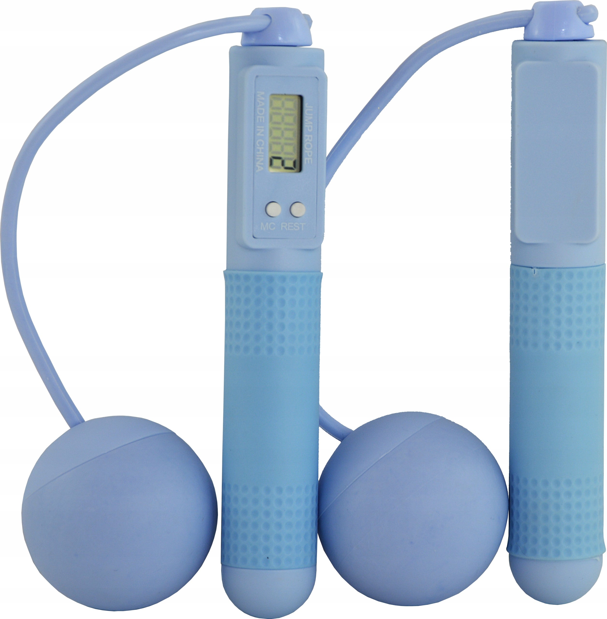 Wireless jump rope with counter and load balls blue