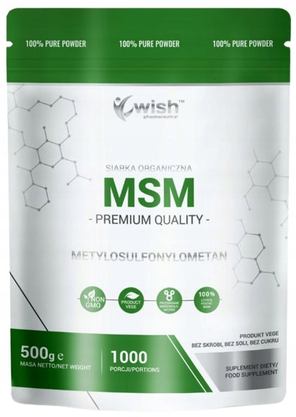 Wish MSM 500 g powder Anti-inflammatory Acne Skin Muscles Joints 2 pieces Medical device no
