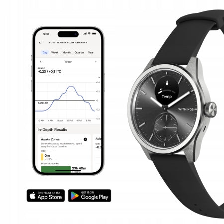 Withings Scanwatch 2, ECG watch, pulse, temperature measurement, 42mm, black Manufacturer code HWA10-model 4-All-Int