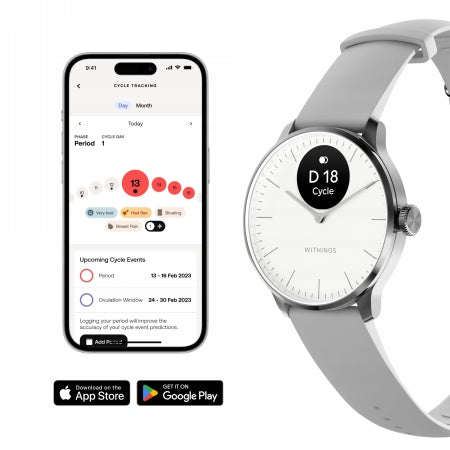Withings Scanwatch Light Watch Pulse Measurement, 37mm, Smartwatch White Steel Manufacturer code HWA11-model 3-All-Int