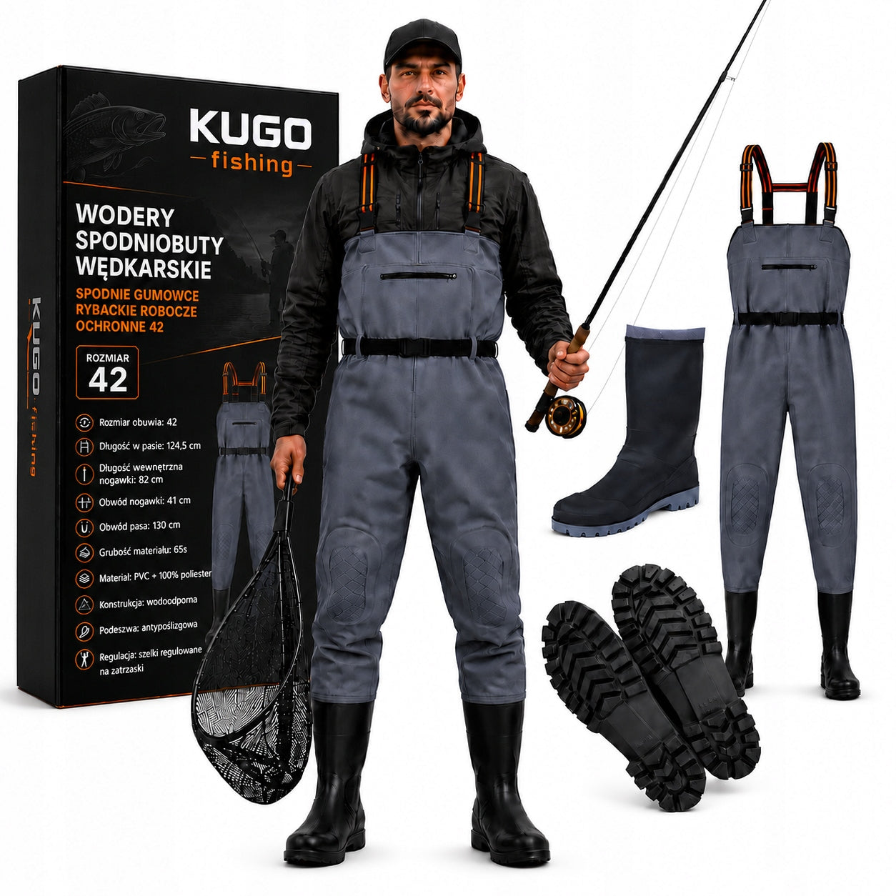 Wodery Bottoms Fishing Pants Rubber Fishing Working Protective 42