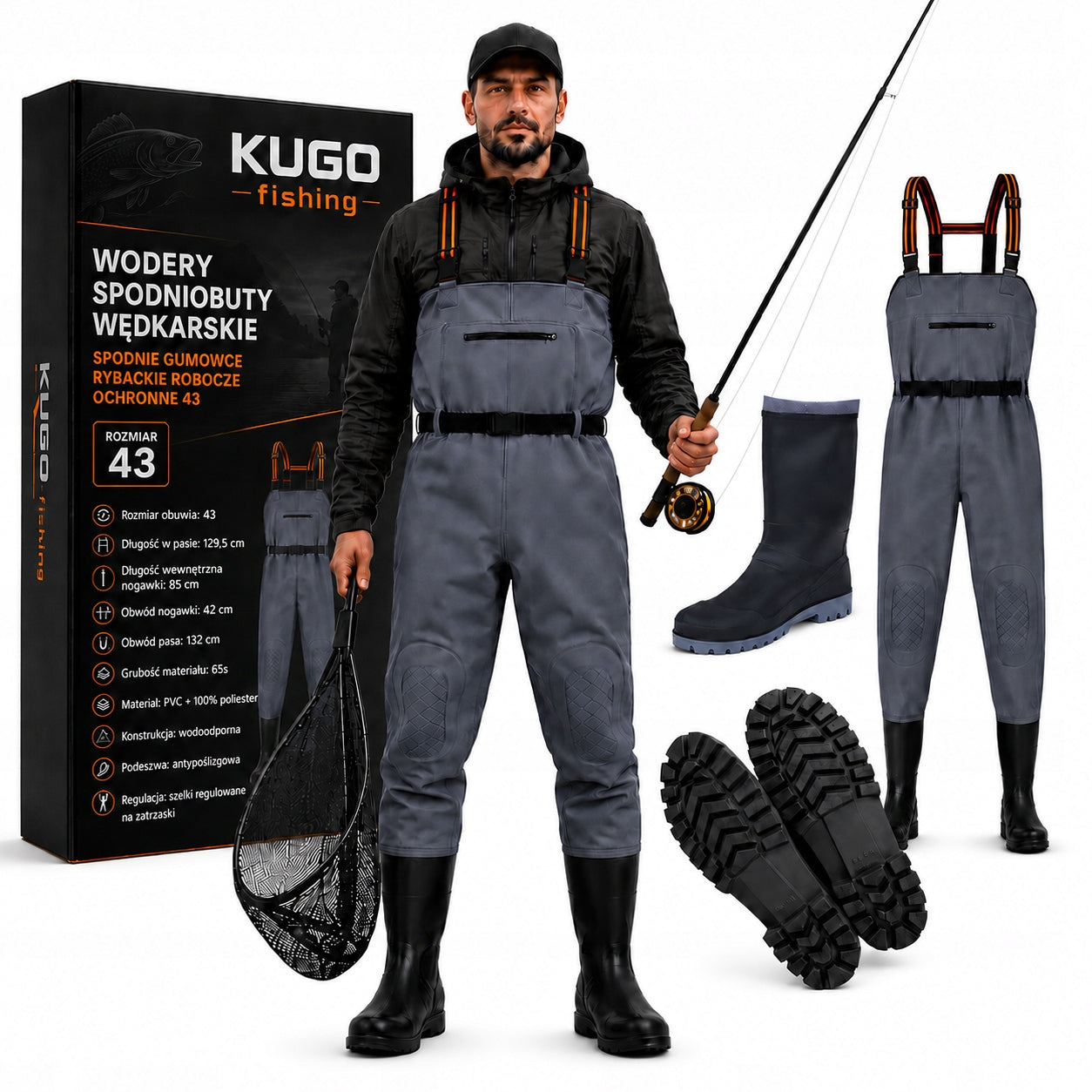 Wodery Bottoms Fishing Pants Rubber Fishing Working Protective 43