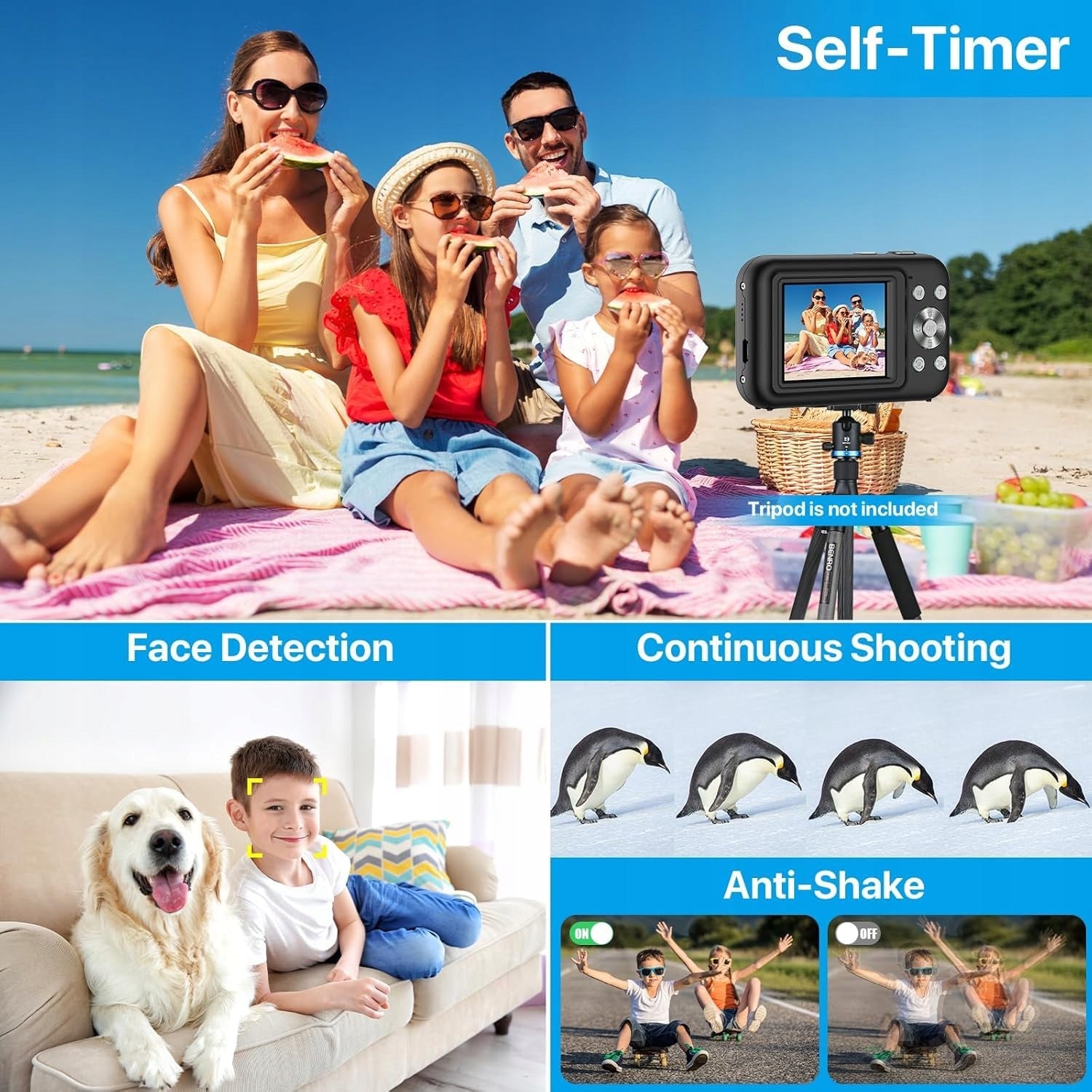 Wolfang WDC01 digital camera 2.7K 50MP 16x zoom for kids and Resolution 50 Mpx