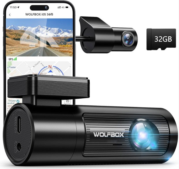 Wolfbox i05 car camera 4K+1080P GPS WiFi front/rear video recorder Brand WOLFBOX