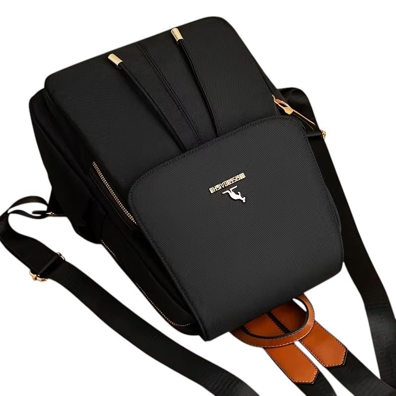 Women's Backpack BLACK Backpack With Flap Urban Spacious Material Brand Likado