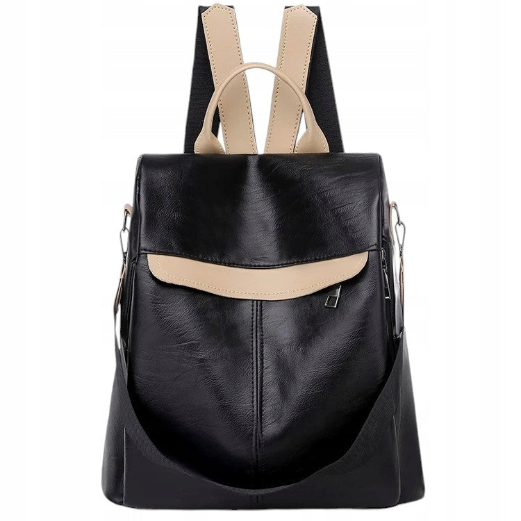 Women's Backpack BLACK Bag 2in1 School Backpack Eco Leather Gift Brand Likado