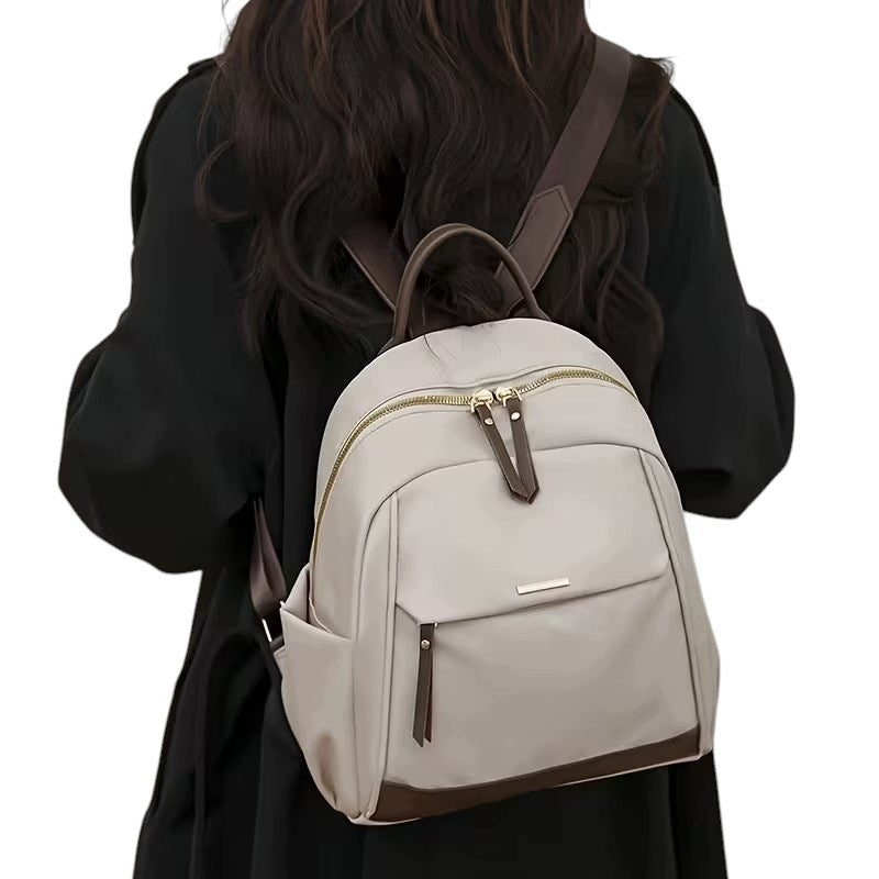 Women's Backpack Beige Brown Cream Backpack for Urban Work Trip Packaging status original