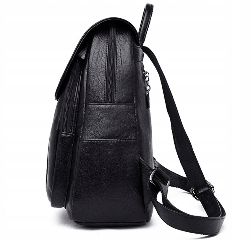Women's Backpack Black School Work Backpack Elegant Eco Leather Gift Brand Likado