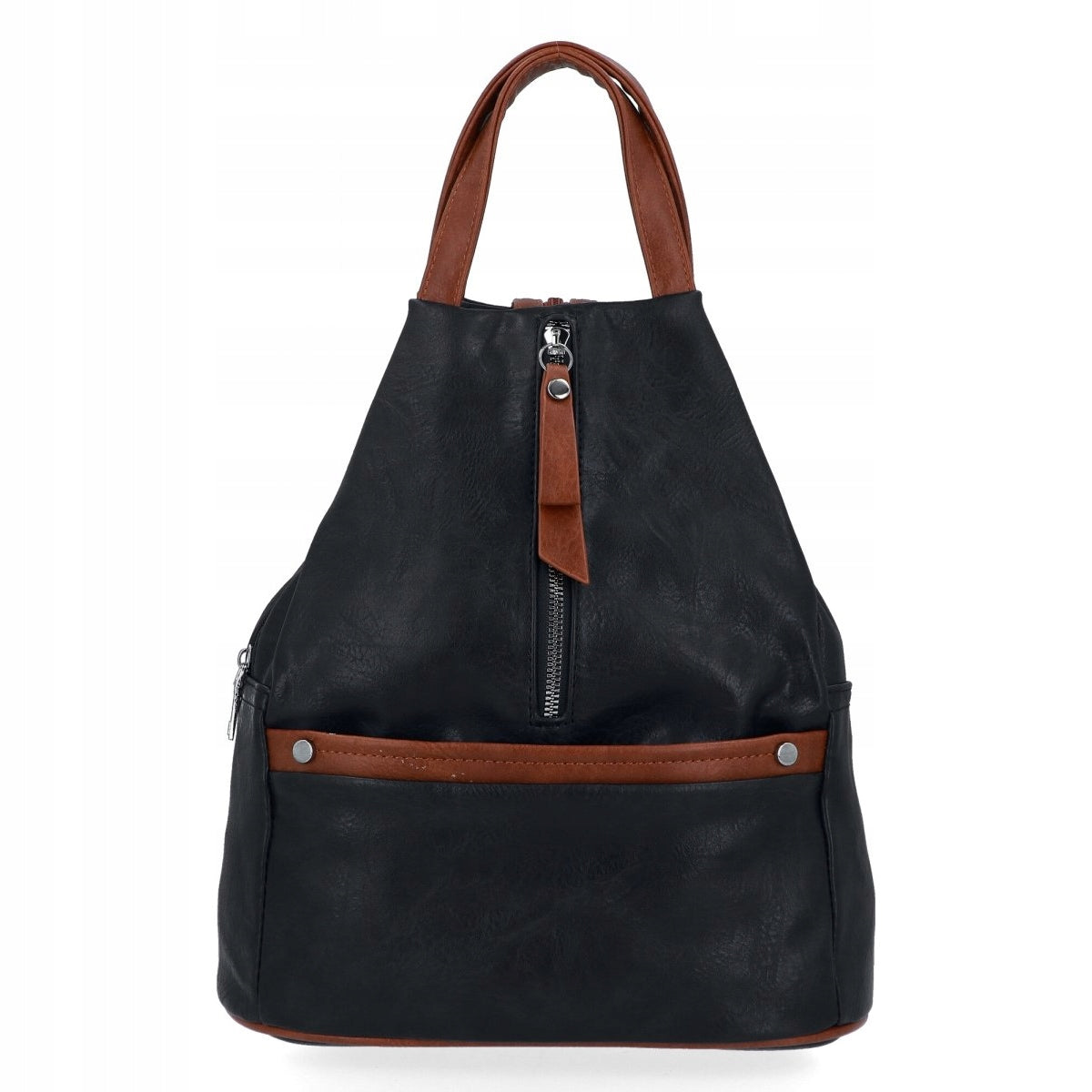 Women's Backpack Eco Leather Urban Black/Brown Herisson 1552L2045