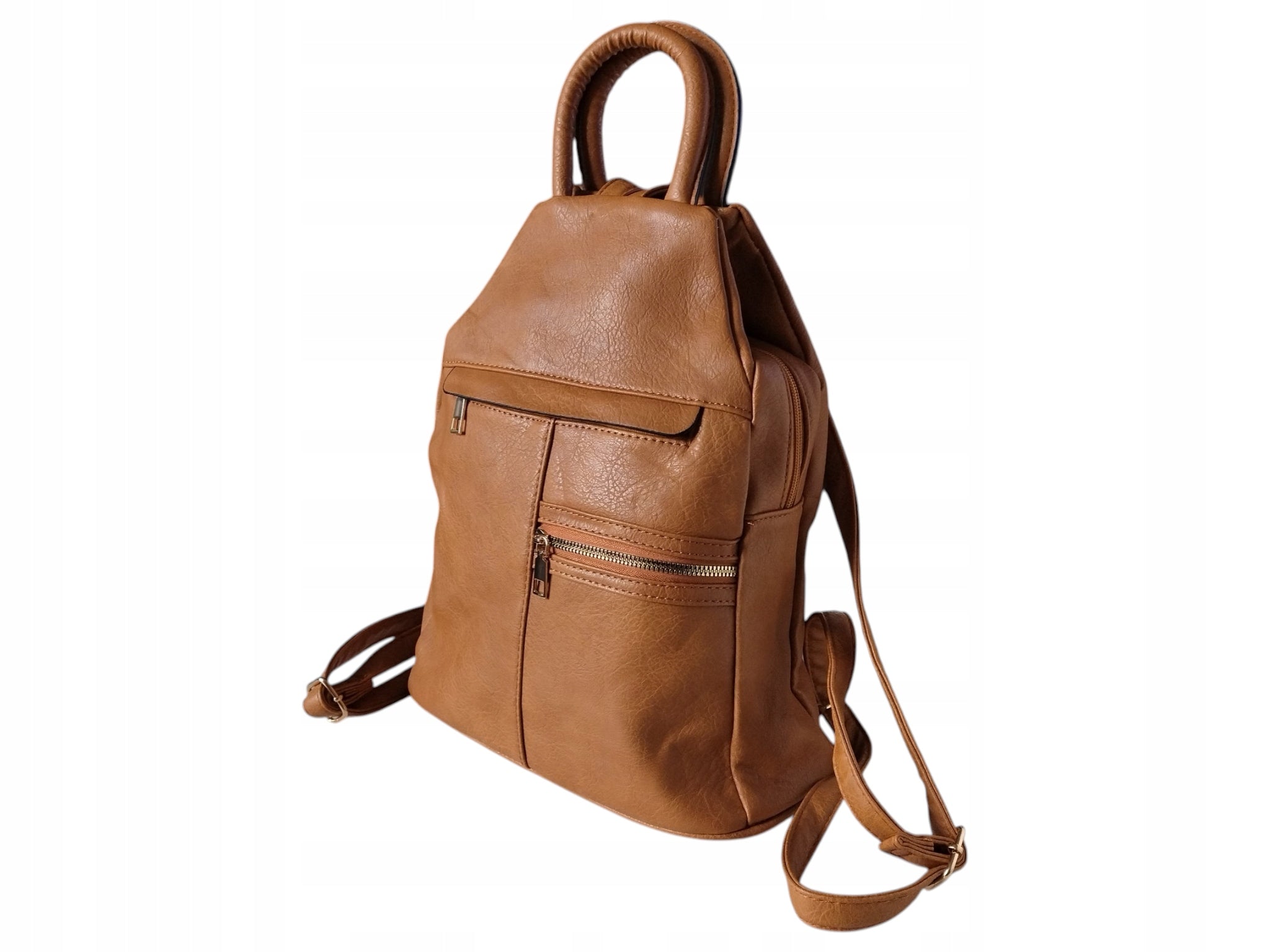 Women's Backpack, Fashionable Eco Leather City Shoulder Bag, Brown