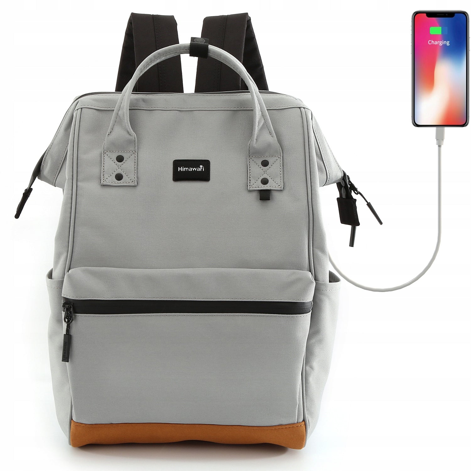 Women's Backpack Himawari 124 for Laptop 15" with USB Waterproof Ash