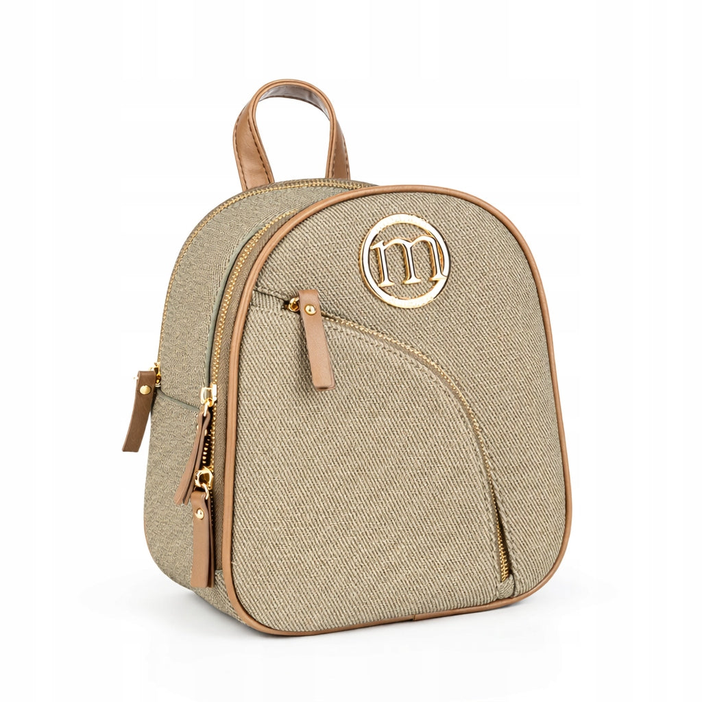 Women's Backpack MONNARI BAG1980 Khaki Green Small Urban Stylish 2 Compartments