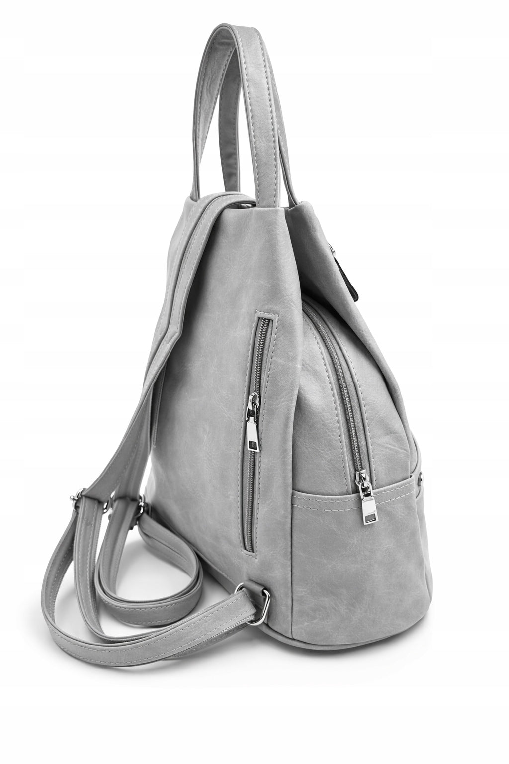 Women's Backpack Marco Contti Grey Urban Leather Eko 2in1 Packaging status original