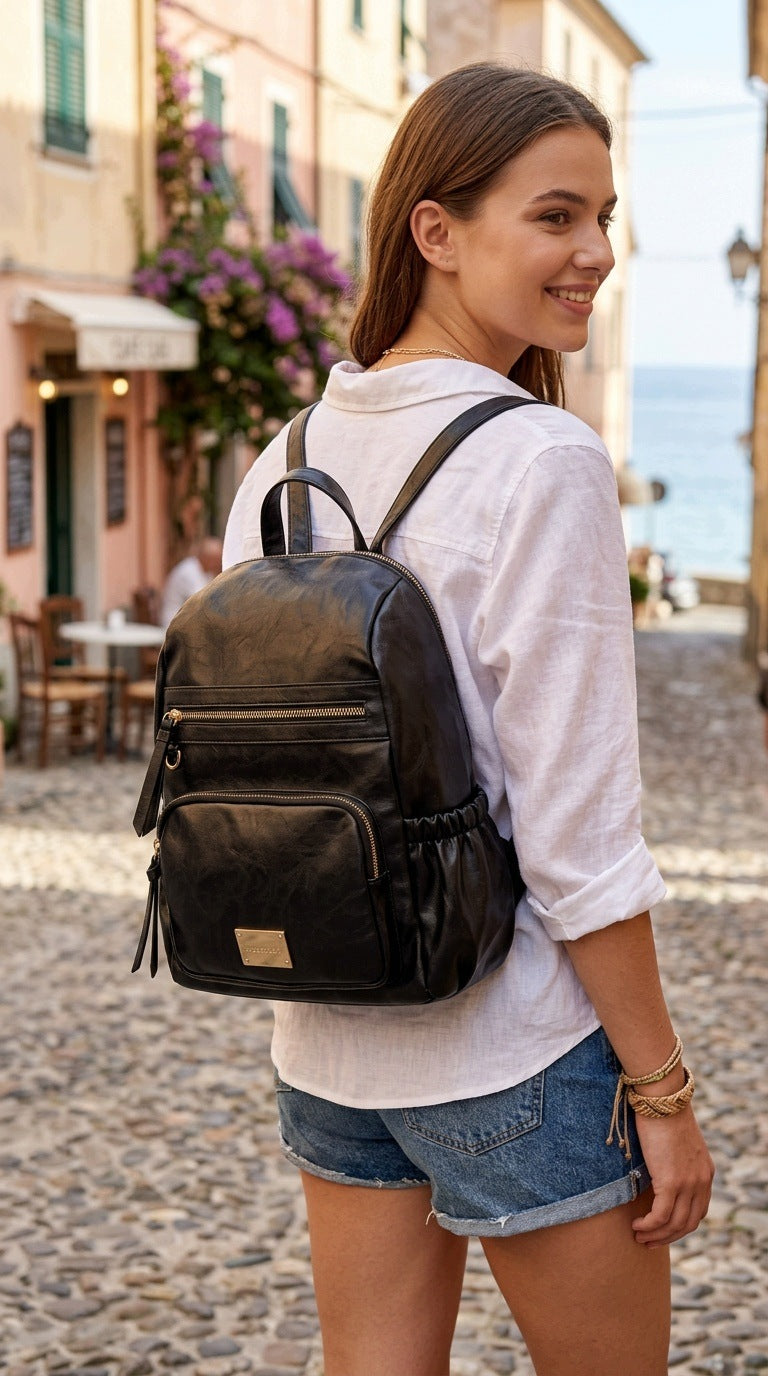 Women's Backpack Monnari Urban Black Logo Practical Stylish Urban Packaging status original