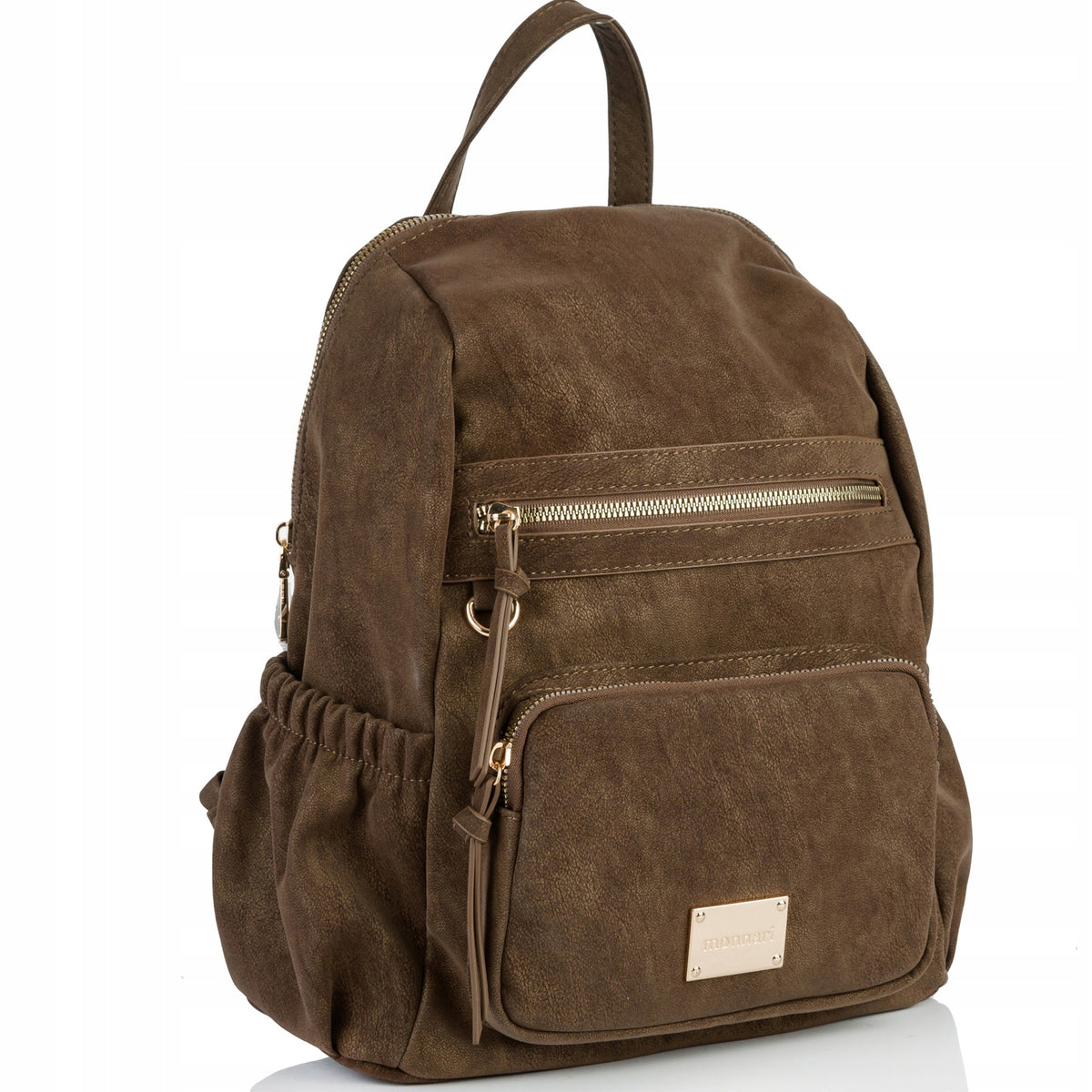 Women's Backpack Monnari Urban Logo Practical Stylish Urban Brown Brand Monnari