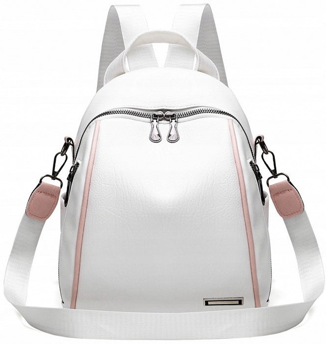 Women's Backpack School Work Backpack Elegant Eco Leather White Gift
