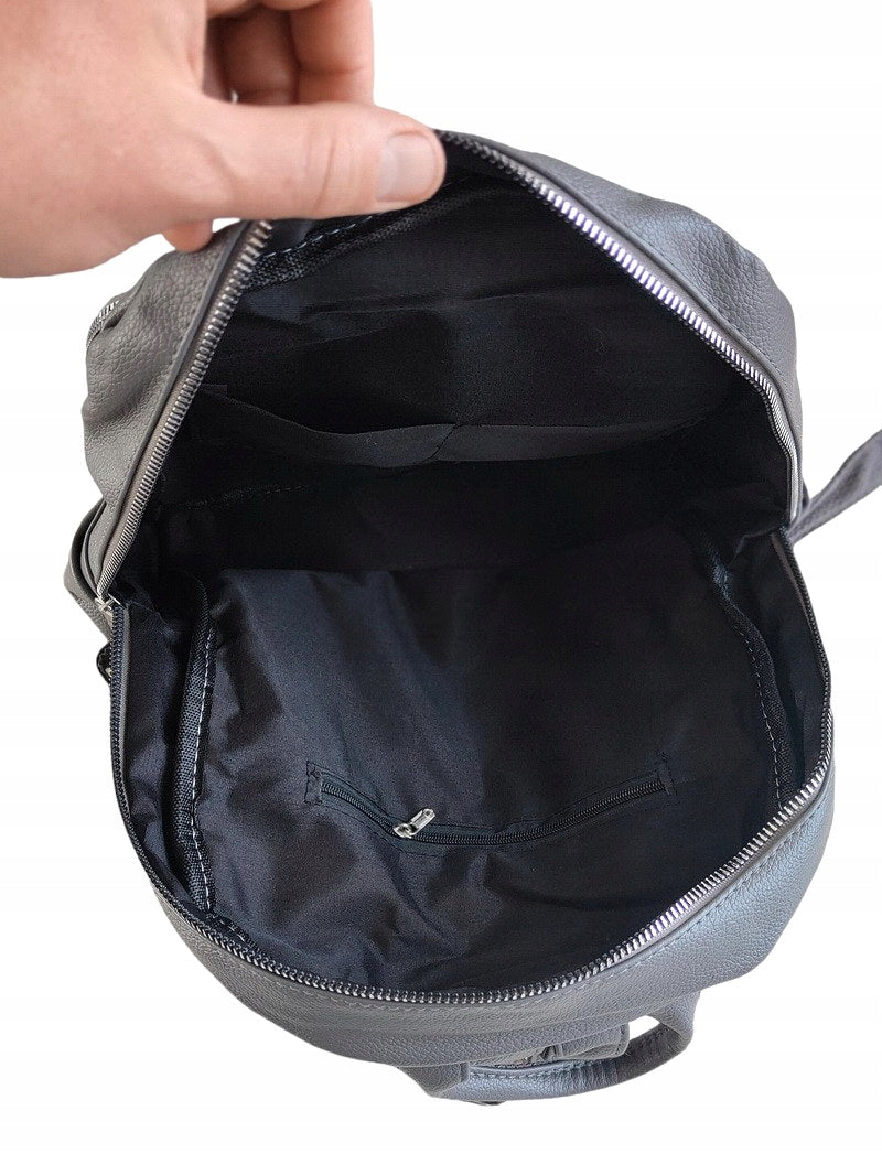Women's Backpack Work School Backpack Elegant Eco Leather Grey School Brand Likado