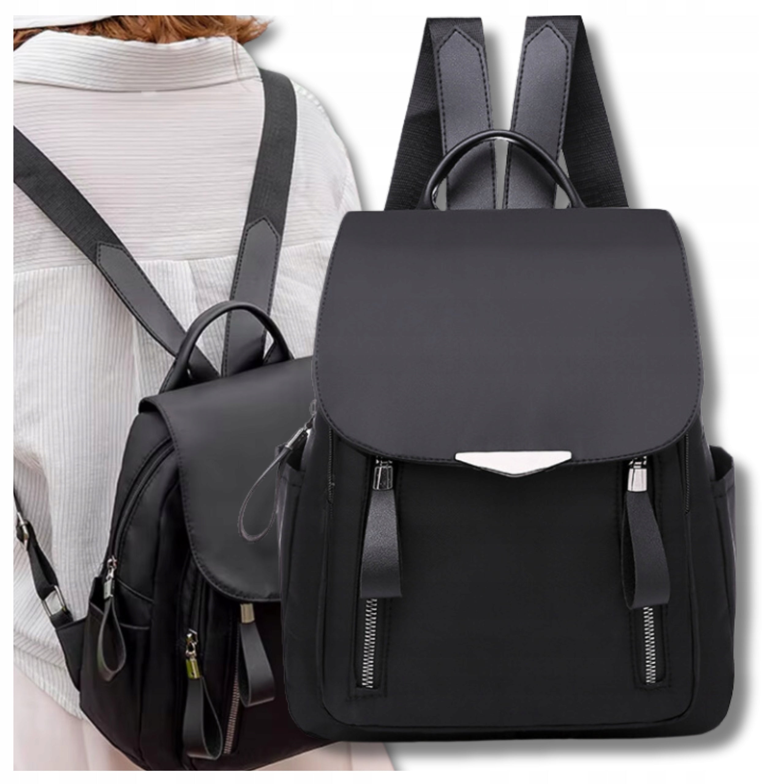 Women's Black Backpack Elegant Waterproof Urban Sports EAN (GTIN) 5905884056479