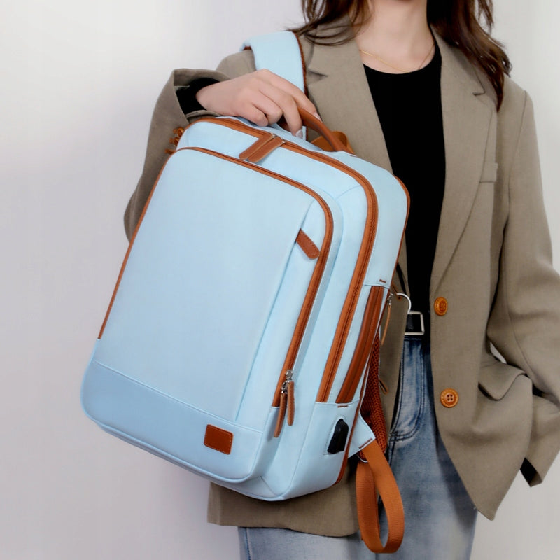 Women's Blue Business Laptop Backpack for School Work for Airplane Brand no brand