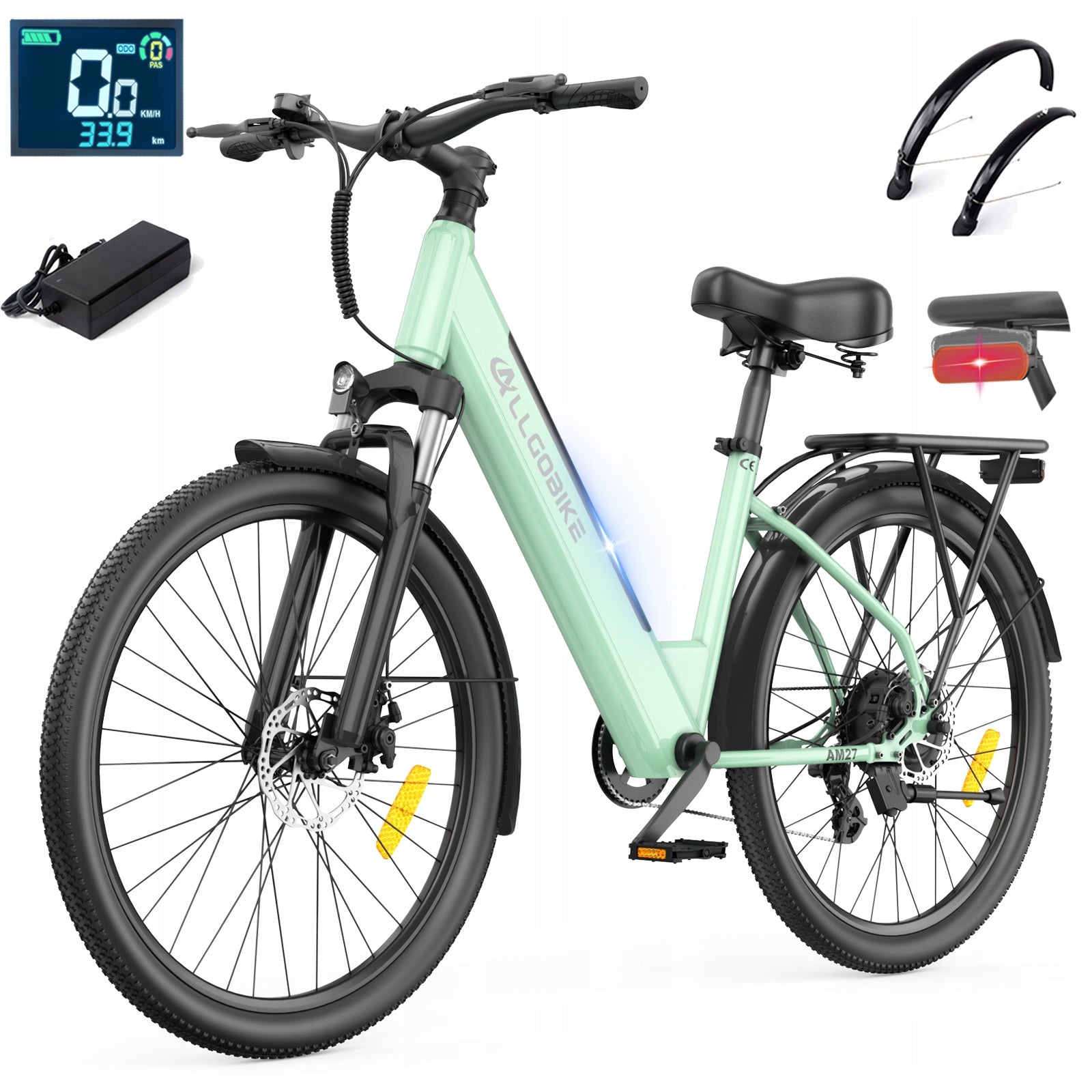 Women's Electric Bike 250W 15AH 100HP 27.5" E-BIKE Shimano 7 speed PL