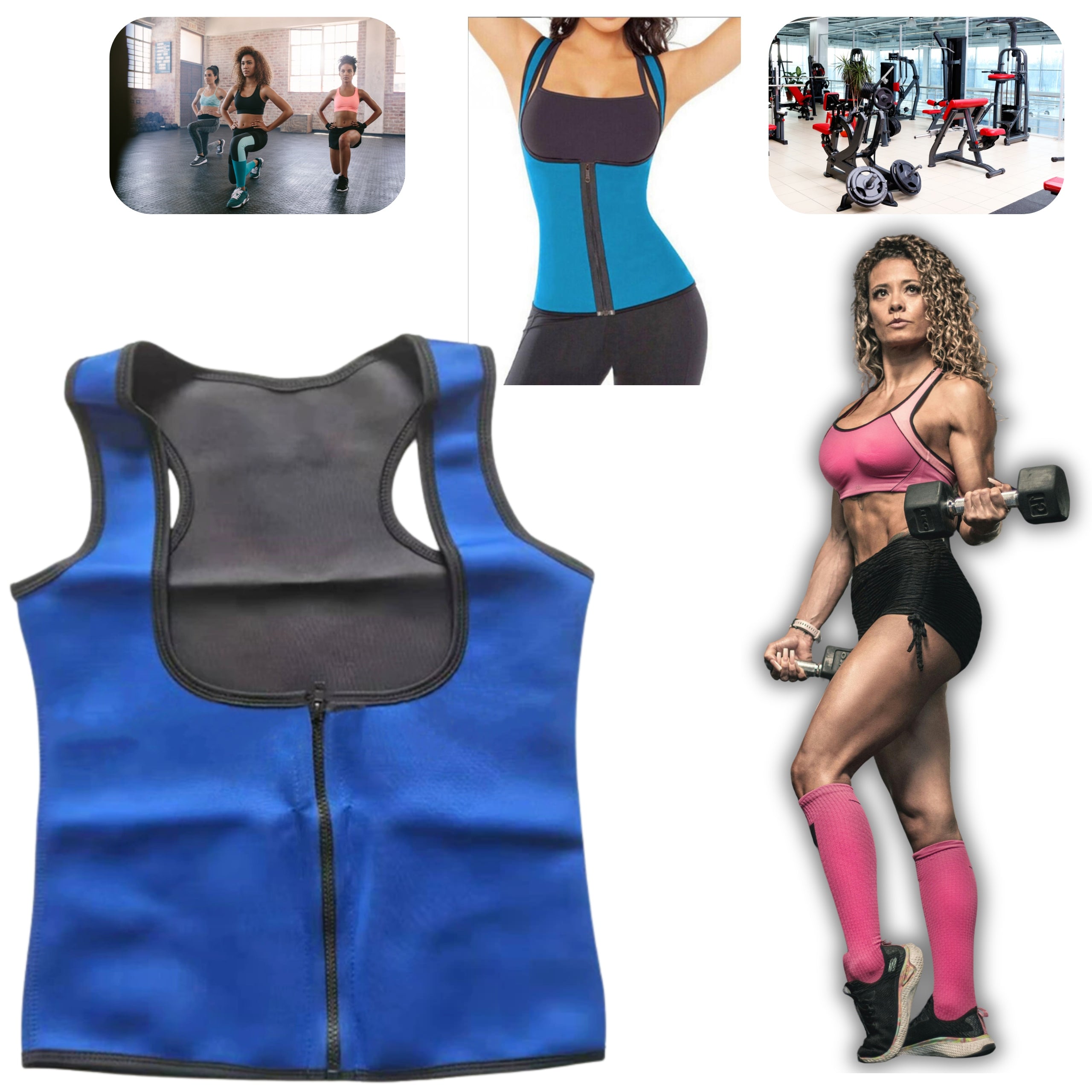 Women's Fitness Boxer Shorts Modeling Neoprene Blue Xl NEXA